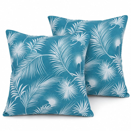 Fresh Sky Blue Palms Scatter 60x60