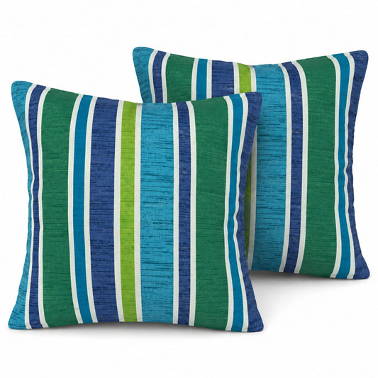 Green & Blue Striped Scatter 60x60
