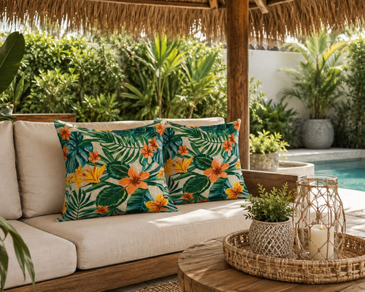 Tropical Hawaiian Floral Scatter 60x60